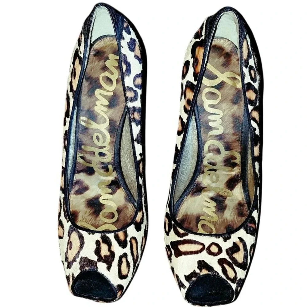 Sam Edelman cheetah‎ print platform stilettos sz 8